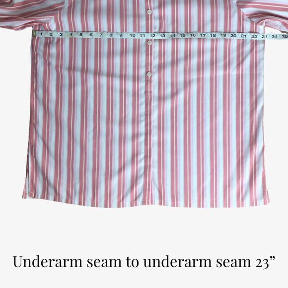 Liz Claiborne Shirt Large Lizsport Non-Iron Striped Long Sleeve Button Up - Picture 10 of 11